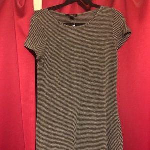 Green and black striped t shirt dress